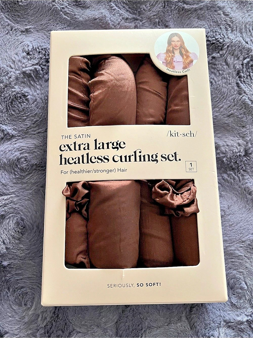 Kitsch The Satin Extra Large Heatless Curling Set Brown